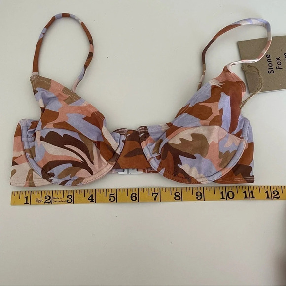 Stone Fox Swim Free People Bikini Top XS Conch in Pastel Petal Underwire Bra - Picture 8 of 11